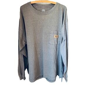 Walls Work Wear Men XXL Pocket Tshirt Long Sleeve Cotton Blend Grey Construction